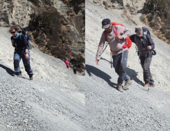 Steiler Anstieg im Steinsplit.