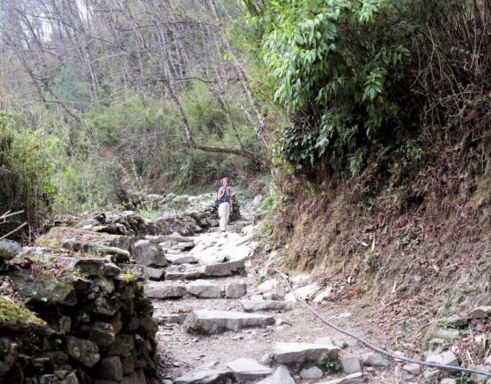 Auf dem Weg nach Sikha - viele Treppenstufen.