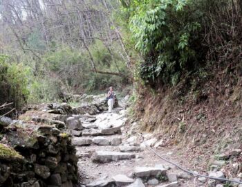 Auf dem Weg nach Sikha - viele Treppenstufen.