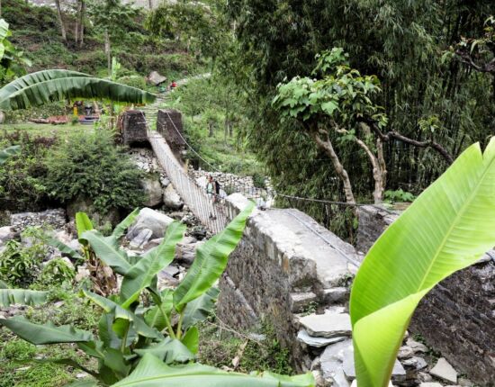 Nayapul - die letzte Hängebrücke.