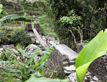 Nayapul - die letzte Hängebrücke.