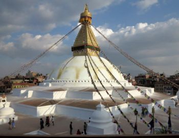 Großer weißer Stupa von Bodnath.