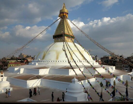 Großer weißer Stupa von Bodnath.