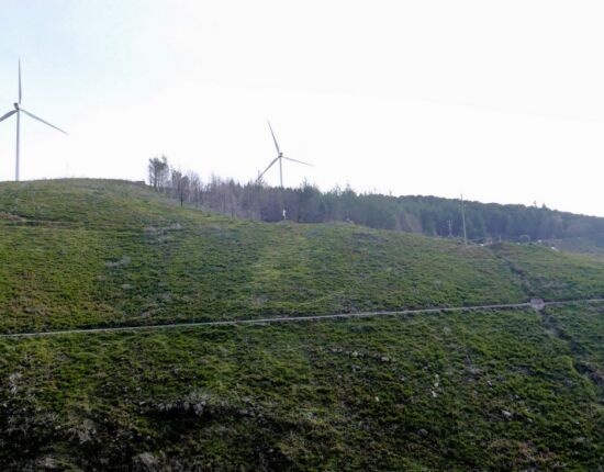 Windpark auf der Hochebene.