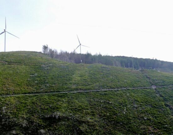 Windpark auf der Hochebene.