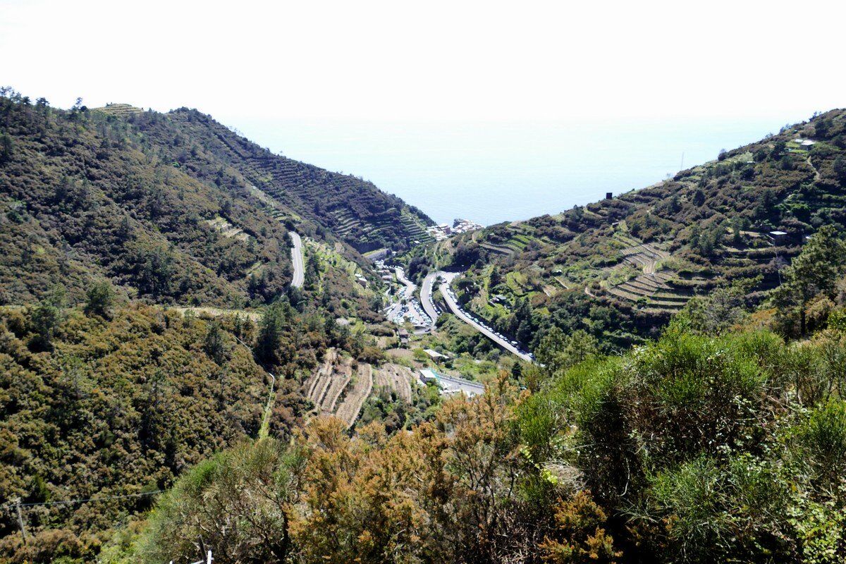 Blick hinab nach Manarola.