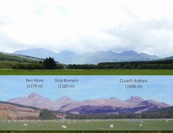 Blick auf drei Munros südöstlich von Crianlarich.