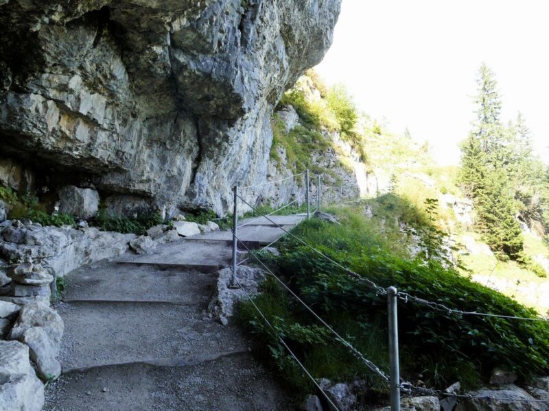 Weg zu den Wildkirchlihöhlen.