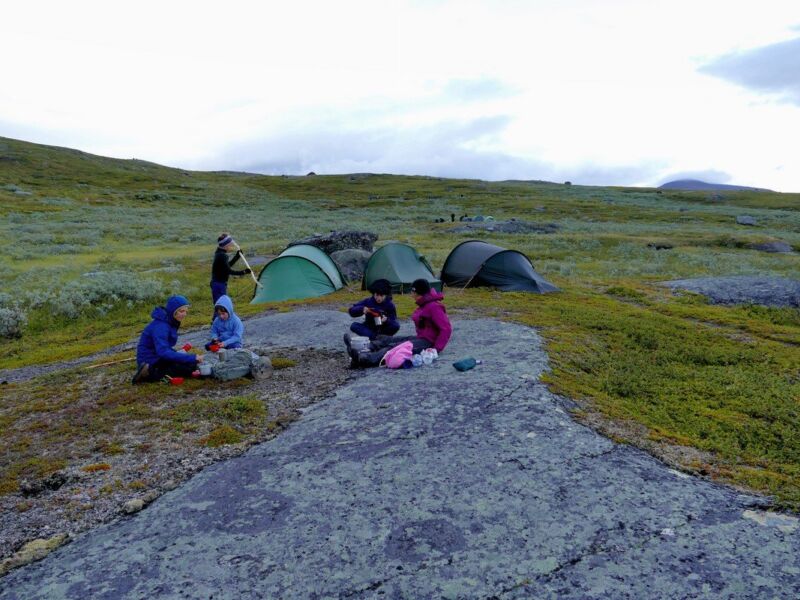 Unser erster Zeltplatz beim Miesakjaure.