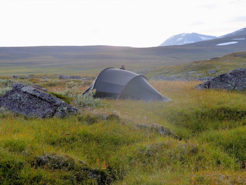 Letzter Zeltplatz mit Sarekblick.