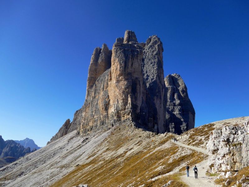 Drei Zinnen vom Paternsattel aus.