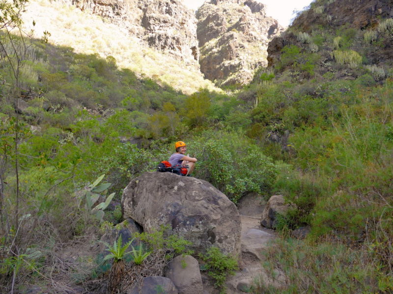 Die Schlucht wird enger - ab hier darf man nur kurze Pausen machen.