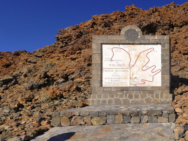 Start zum Aufstieg zur Montaña Blanca ist ein kleiner Parkplatz.