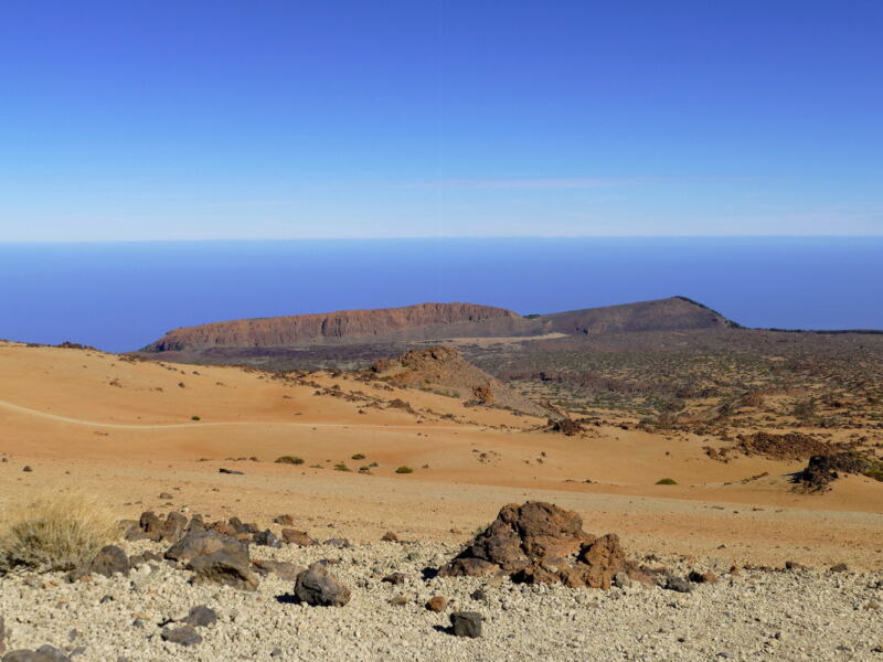 Aufstieg zur Montaña Blanca - Blick zur Fortaleza.