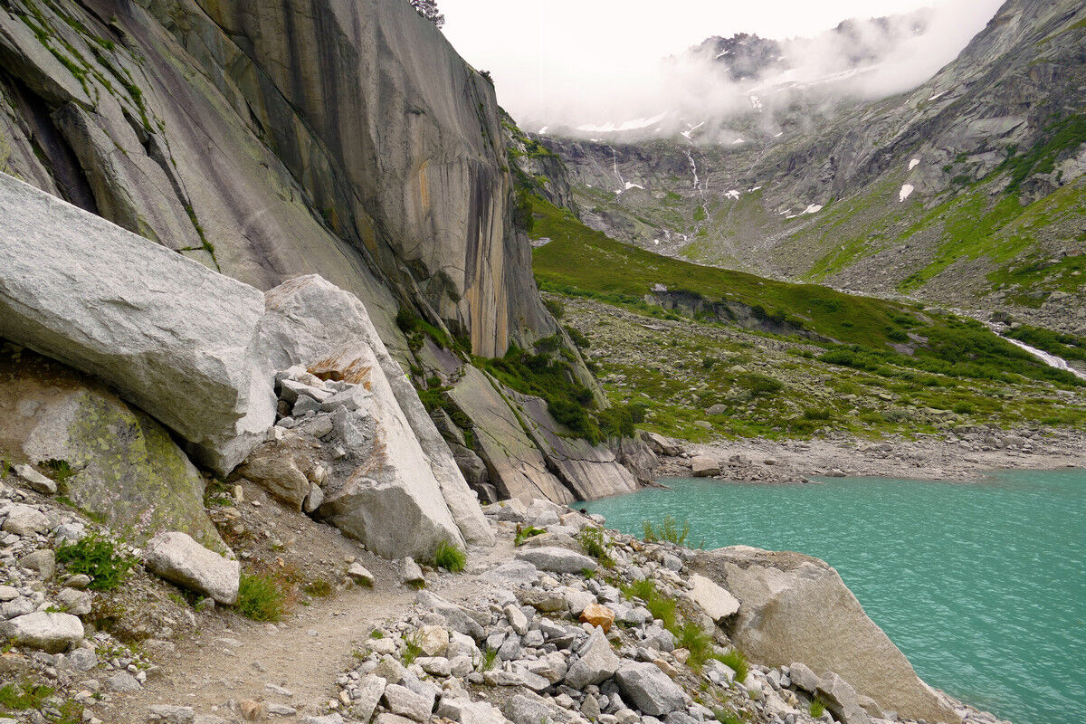 Gelmersee-Rundweg - kurz vor der Schlüsselstelle.
