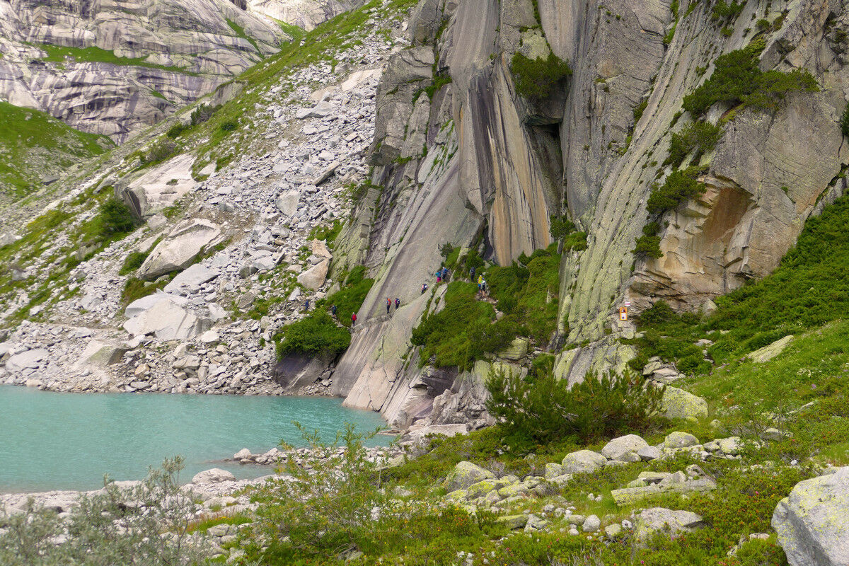 Gelmersee-Rundweg - Blick auf die Schlüsselstelle.