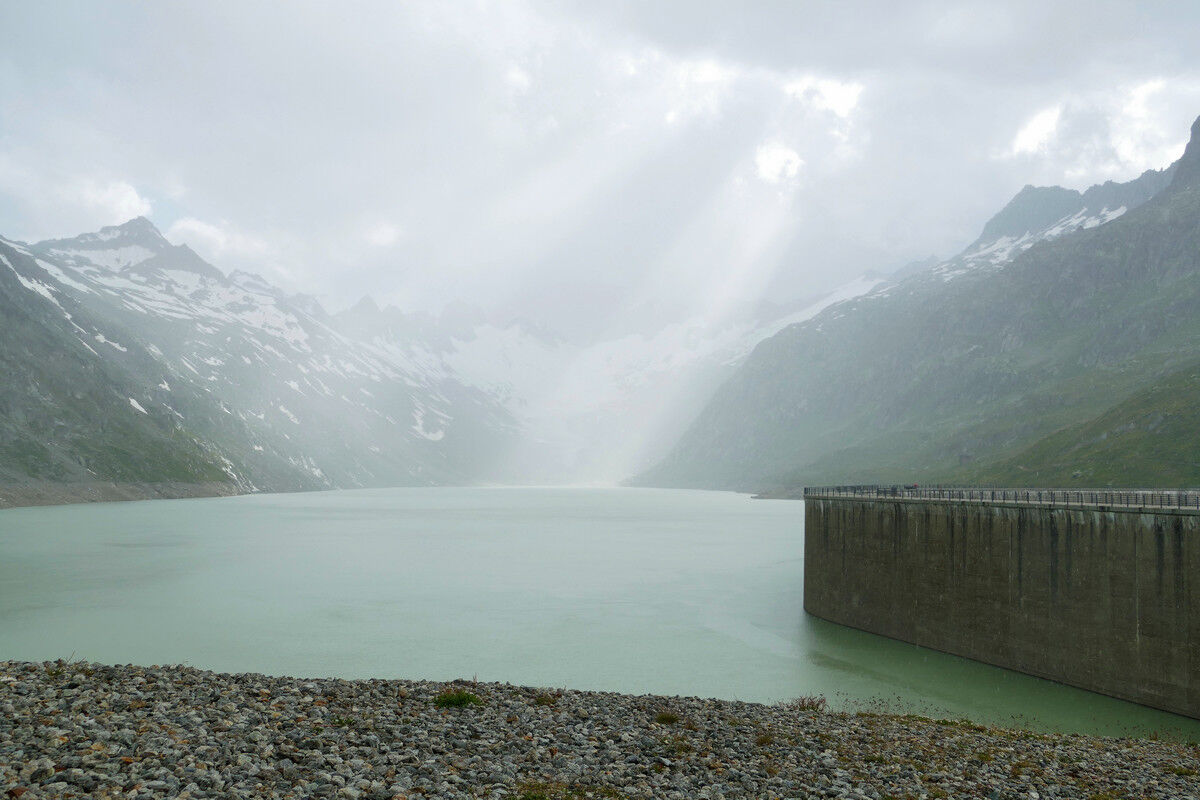 Das Gewitter ist da mit Starkregen und Hagelschauer.