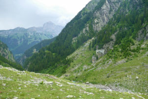 Blick auf die Bergstation der Triftbahn.