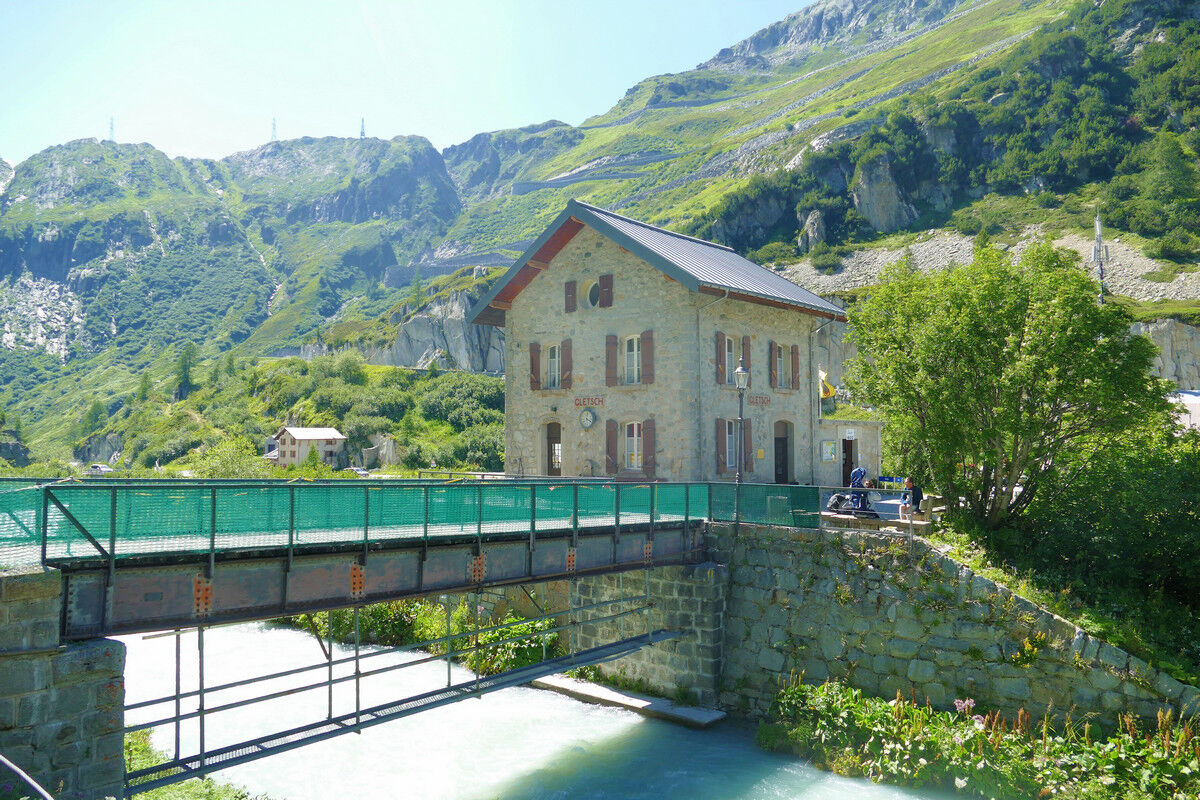 Bahnhofsgebäude von Gletsch.