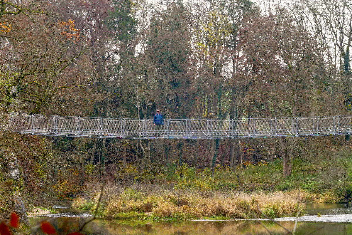 Hängebrücke über die Donau.