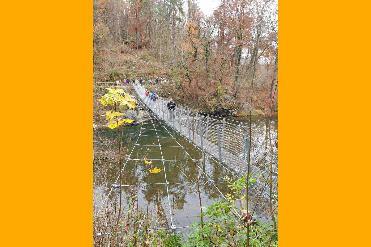 Hängebrücke über die Donau.