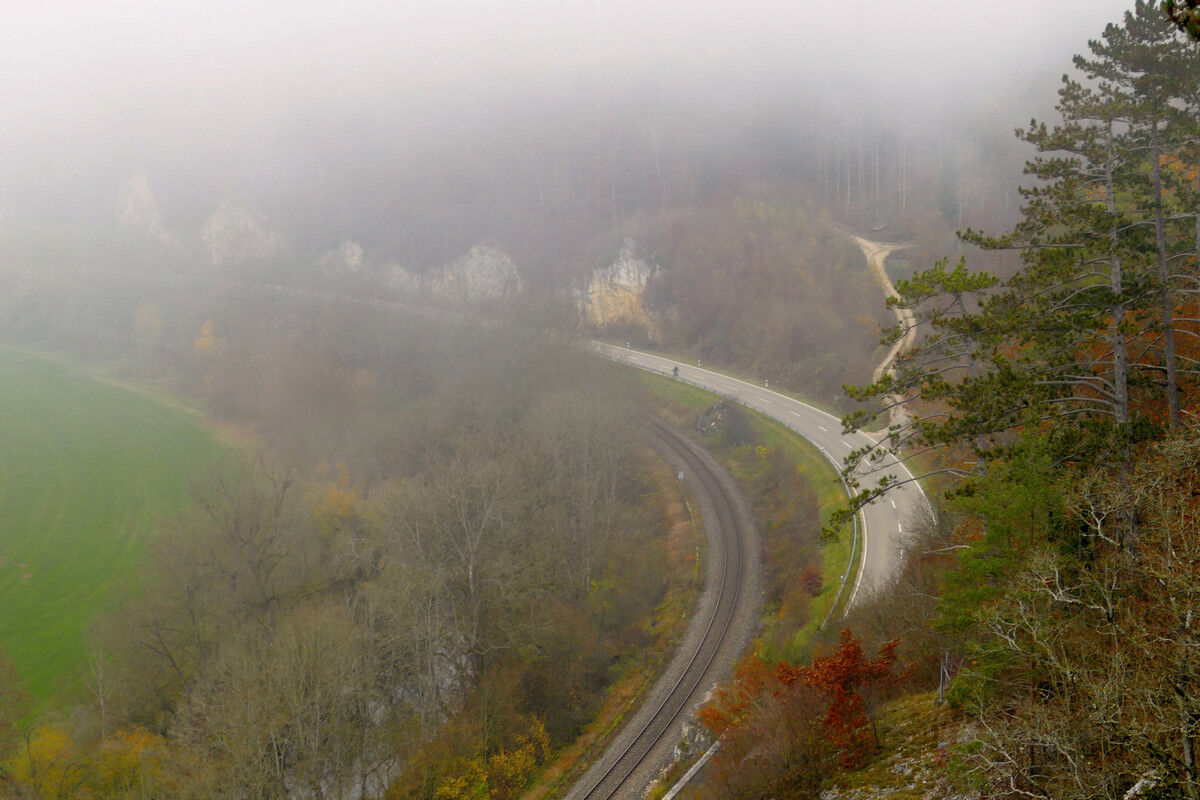 Nebel im Donautal.