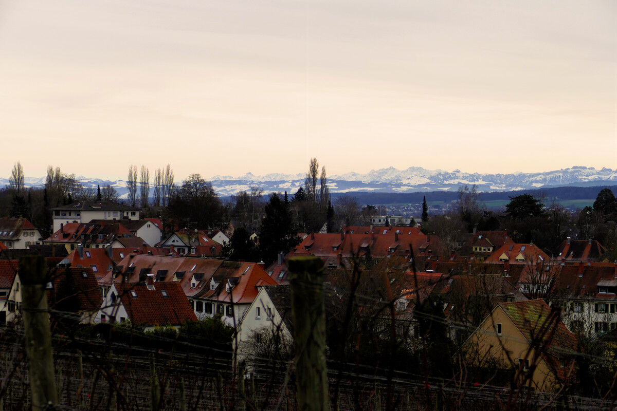 Alpensicht vom Höhenweg.