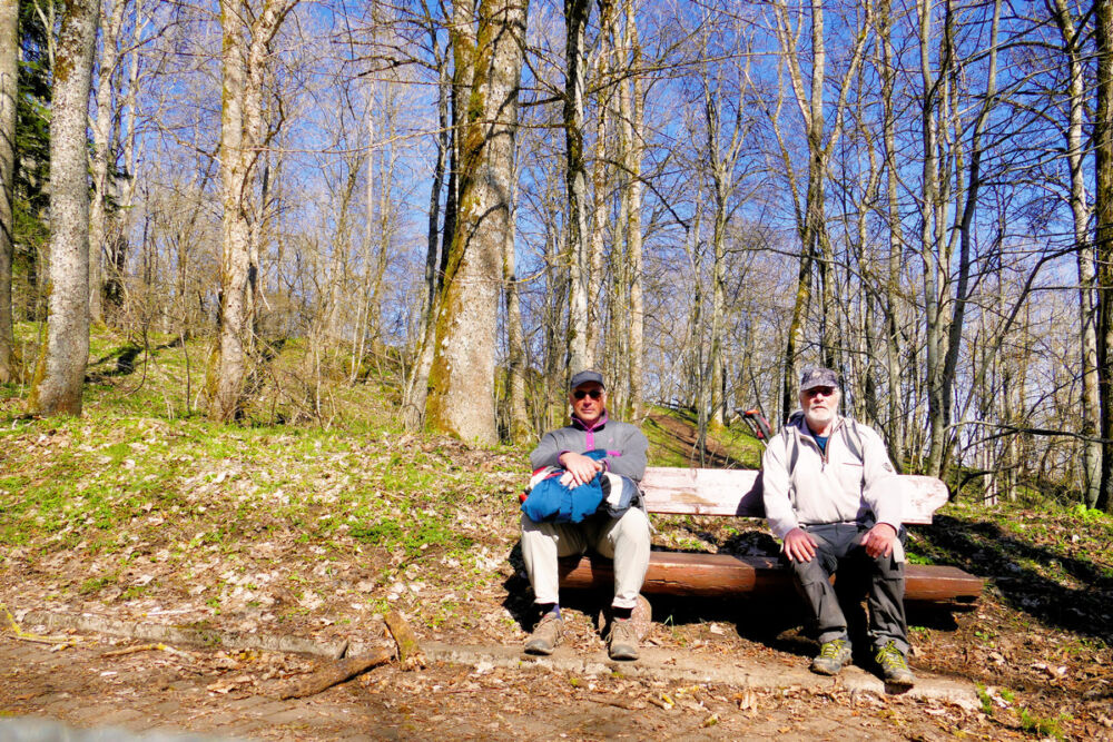 Pause im Sattel zwischen Nord- und Südgipfel.