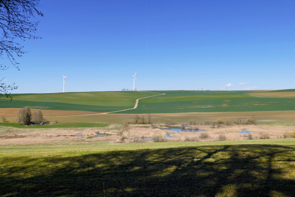 Windräder oberhalb von Leipferdingen.