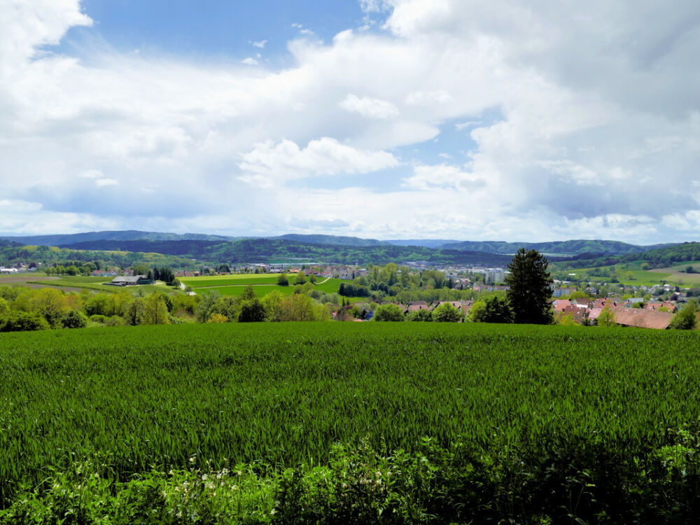 Blick über Stockach in den Hegau.