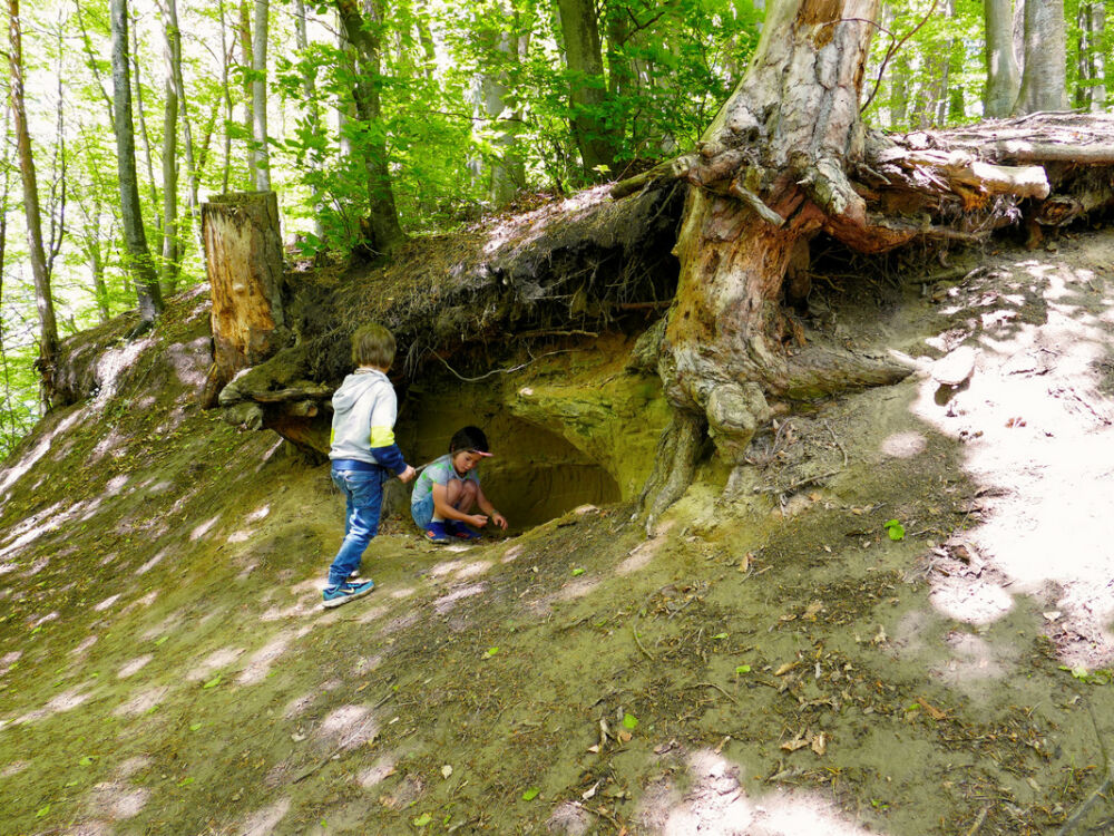 Auf dem schmalen Pfad zu den Höhlen.