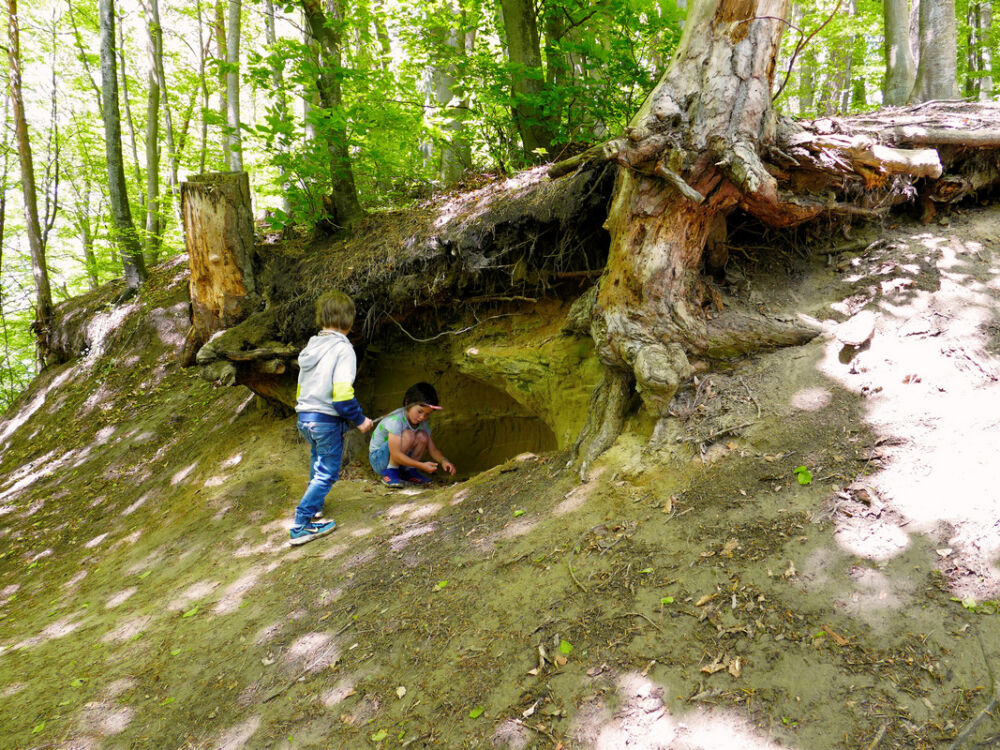 Auf dem schmalen Pfad zu den Höhlen.