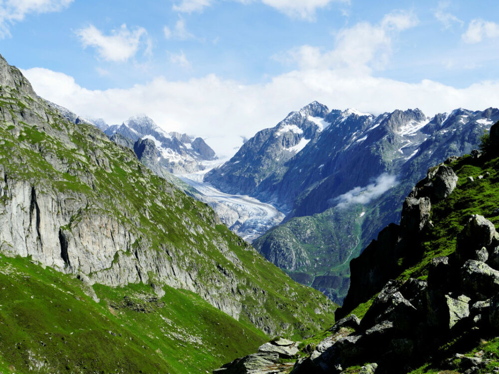 Blick auf den Fieschergletscher.