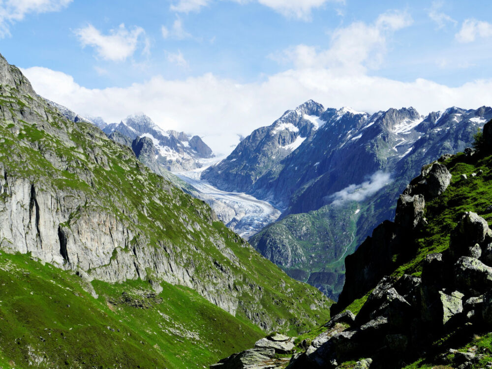 Blick auf den Fieschergletscher.