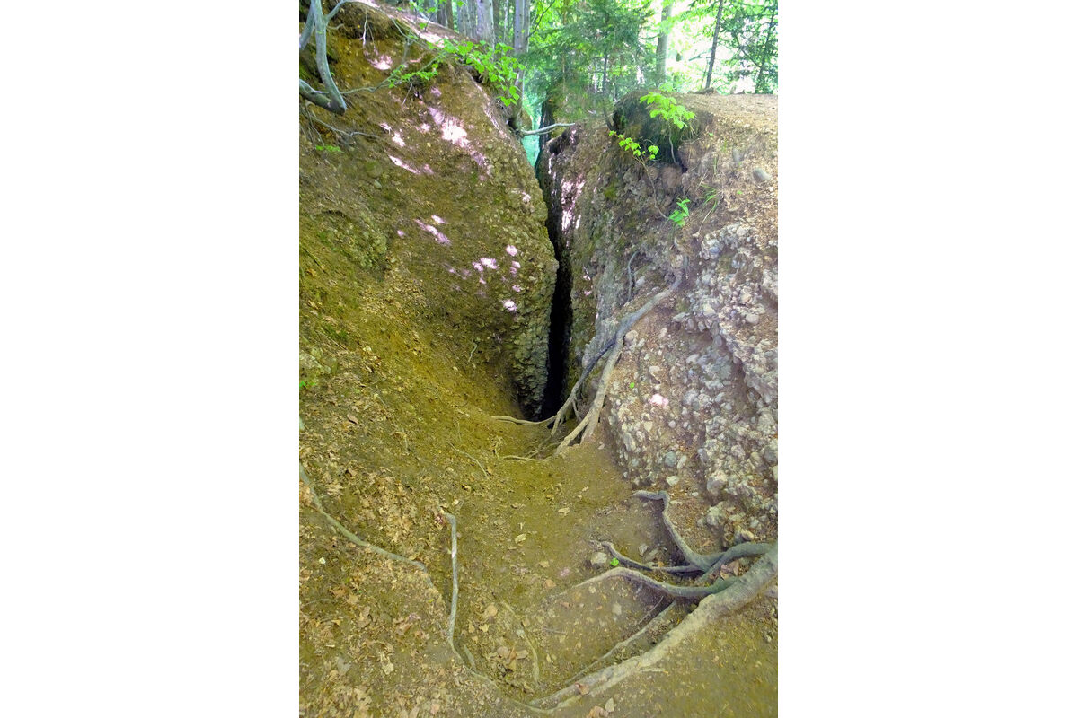 Bachtelspalt von oben.